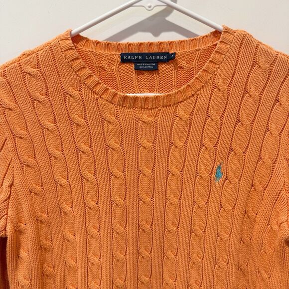 Vintage Ralph Lauren Cable Knit Sweater Size Medium Classic Old Money Preppy 90s - Picture 3 of 6